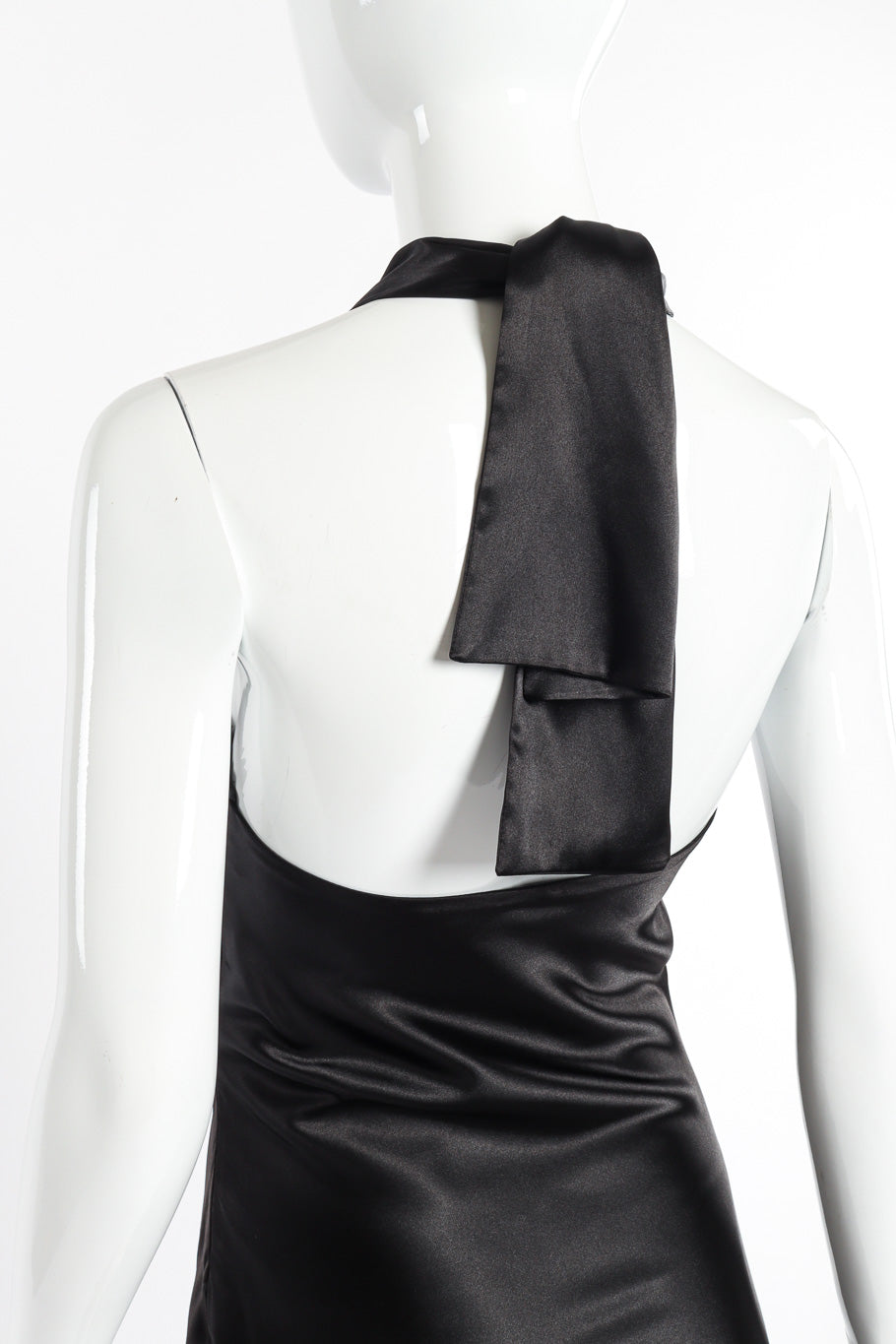Christian Dior Silk Beaded Halter Dress back view on mannequin closeup @recessla
