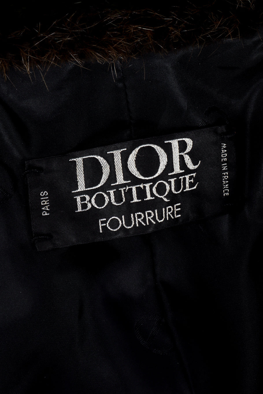 Vintage Christian Dior Long Fur Coat signature label @recessla