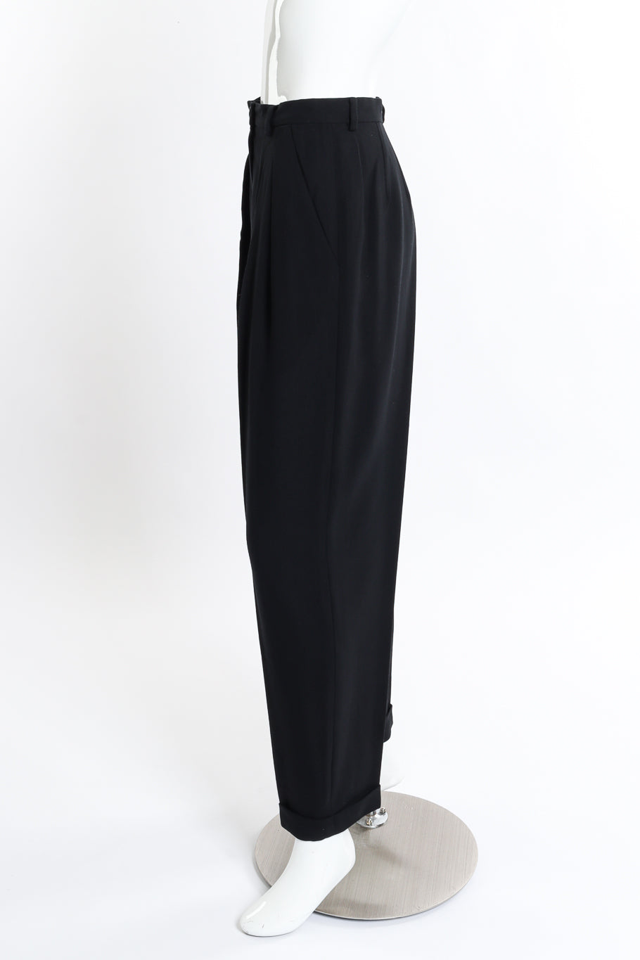 Vintage DKNY Longline Blazer and Pant Suit Set pant side on mannequin @recess la