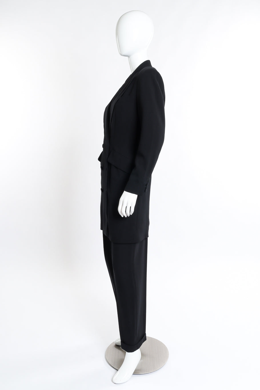 Vintage DKNY Longline Blazer and Pant Suit Set side on mannequin @recess la