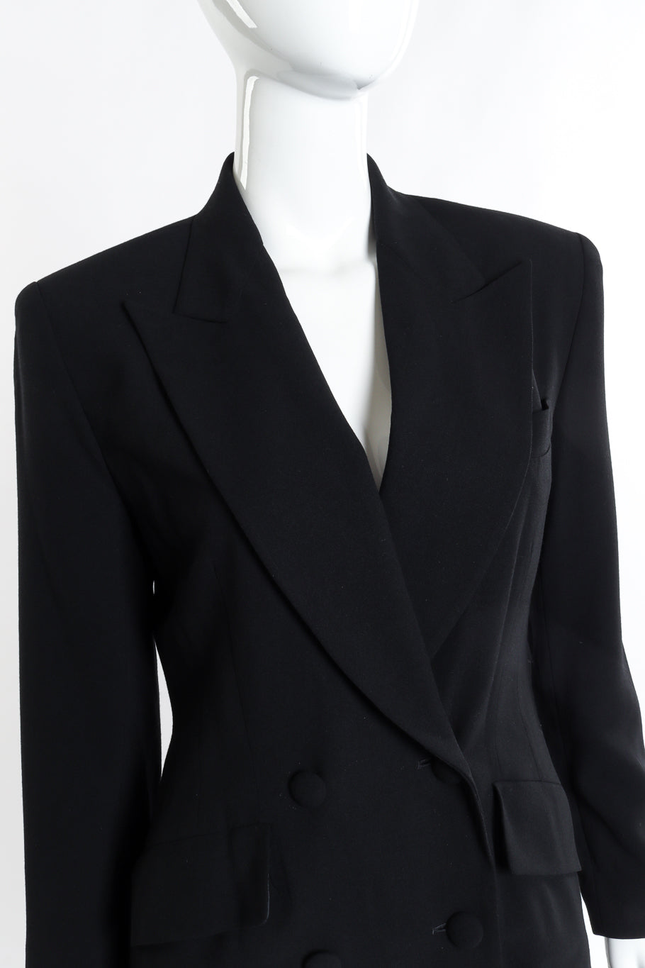 Vintage DKNY Longline Blazer and Pant Suit Set front on mannequin closeup @recess la