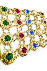 Vintage Gianni de Liguoro Wide Gem Sunburst Bracelet detail @recess la