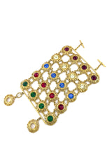 Vintage Gianni de Liguoro Wide Gem Sunburst Bracelet front @recess la