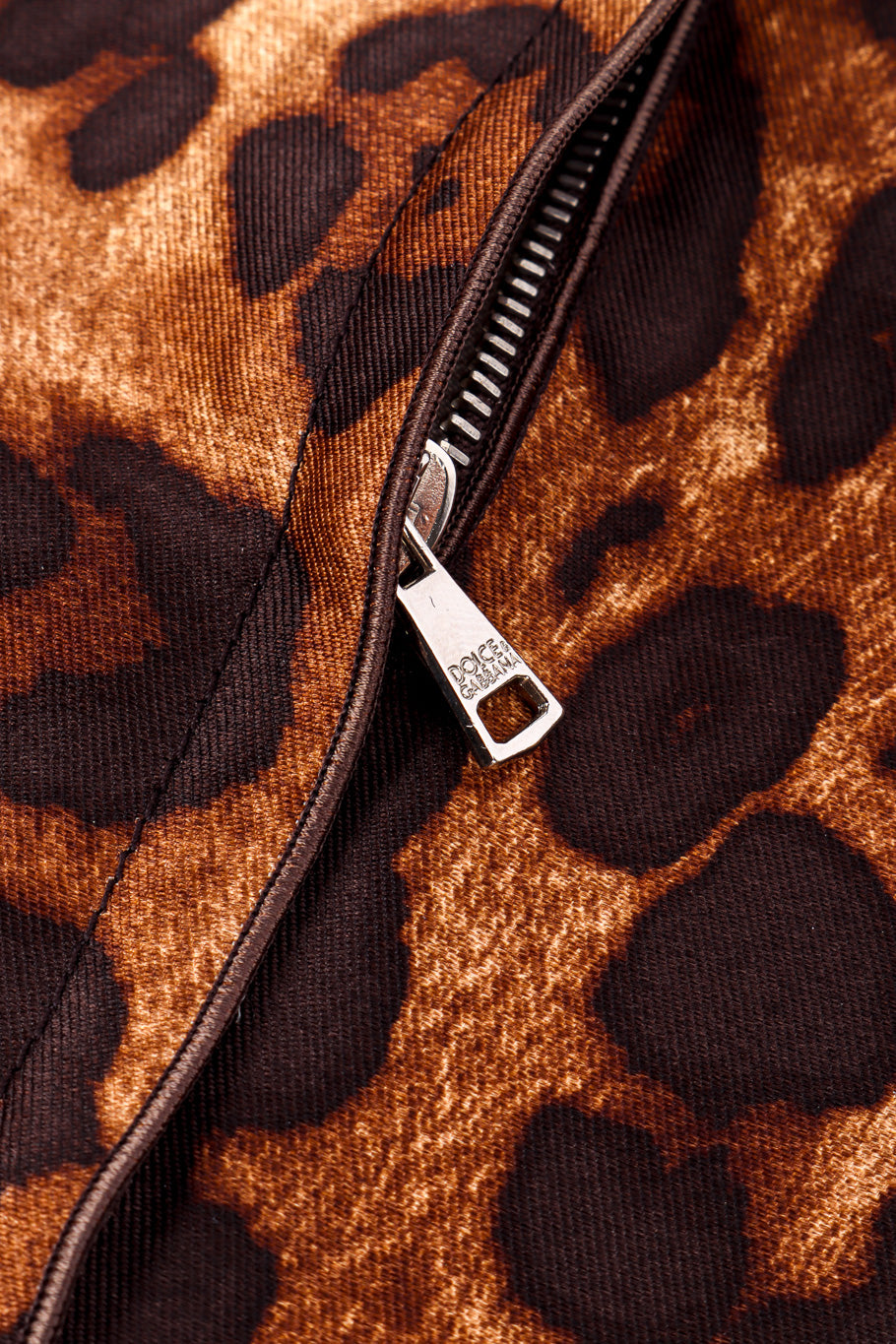 Dolce & Gabbana Belted Leopard Mini Dress zipper closeup @recessla