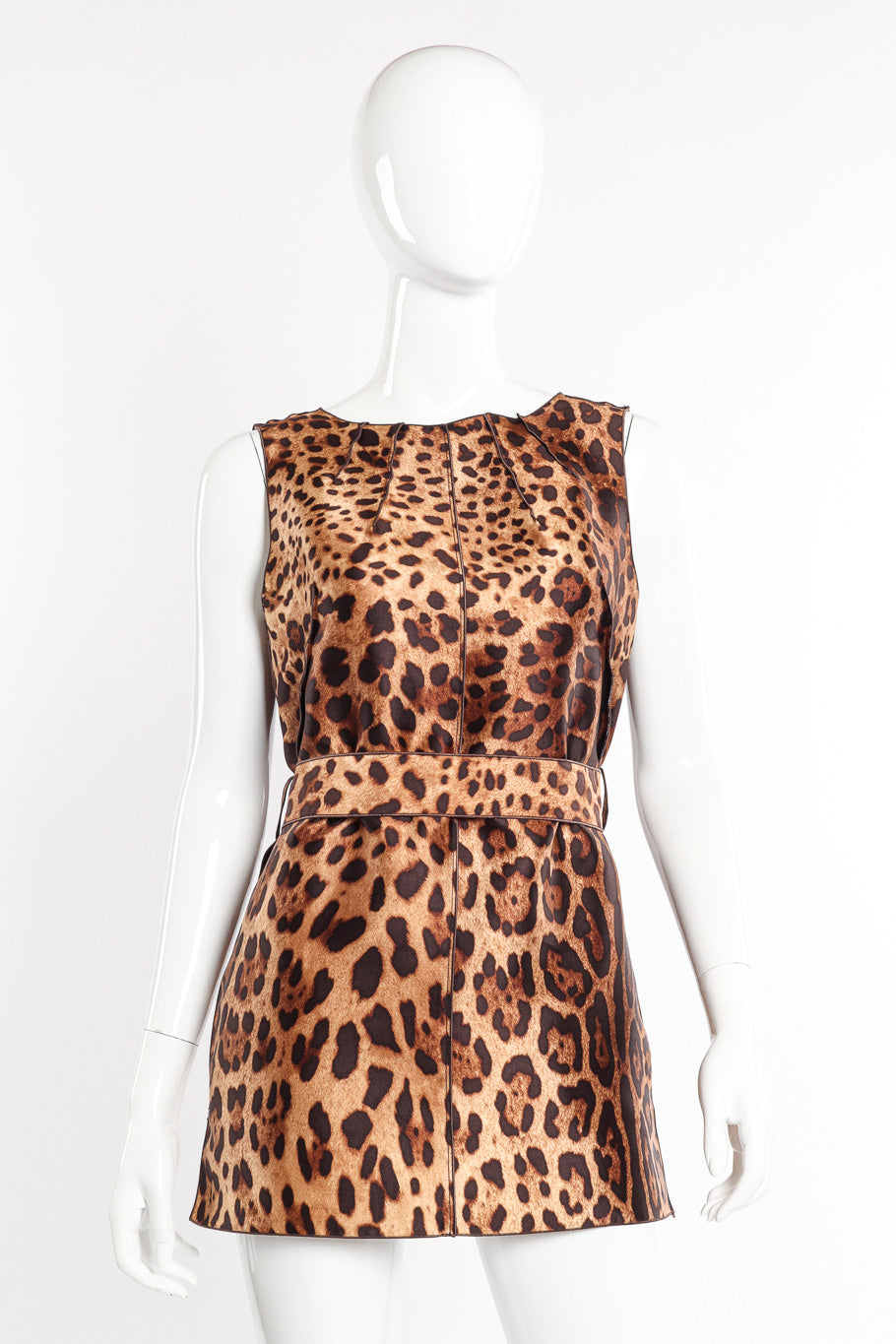 Dolce & Gabbana Belted Leopard Mini Dress front view @recessla