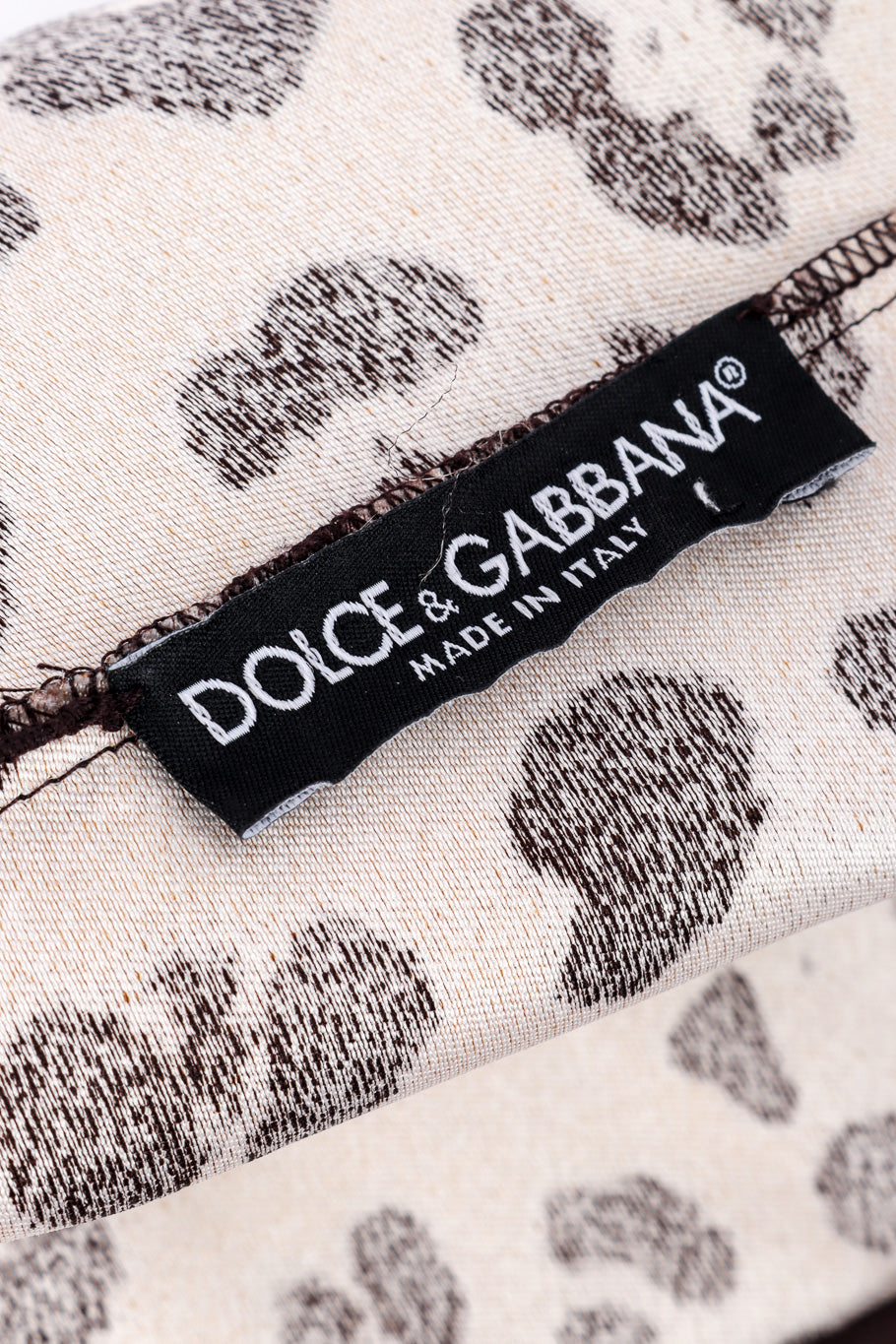 Dolce & Gabbana Belted Leopard Mini Dress signature label closeup @recessla