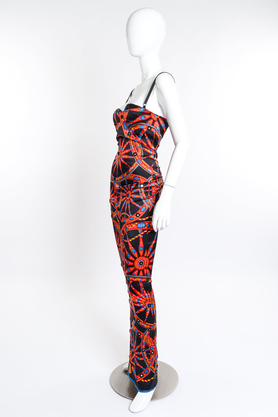 Dolce & Gabbana Wheel Mirror Silk Gown side on mannequin @recess la