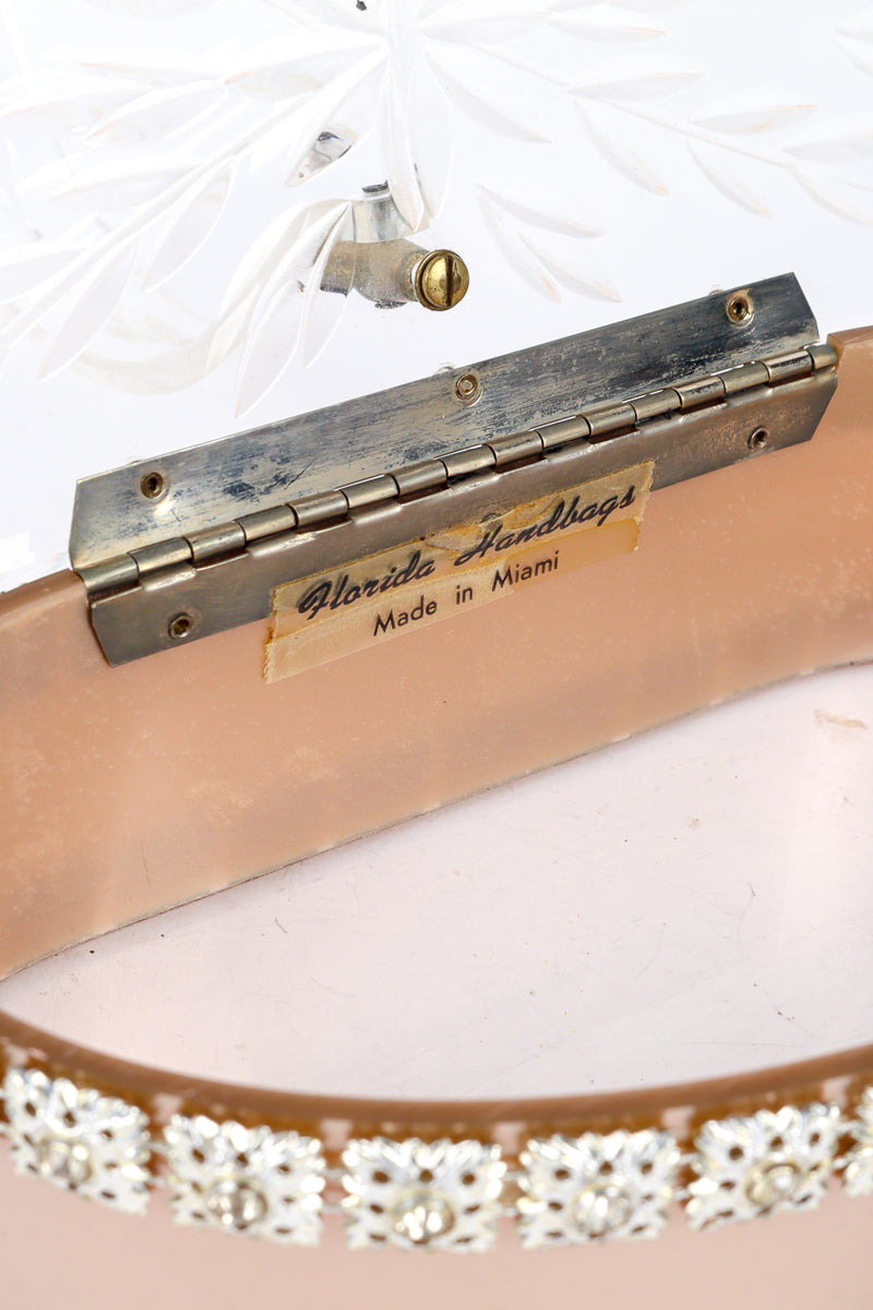 Vintage Florida Handbags Rhinestone Lucite Box Bag signature label @recessla
