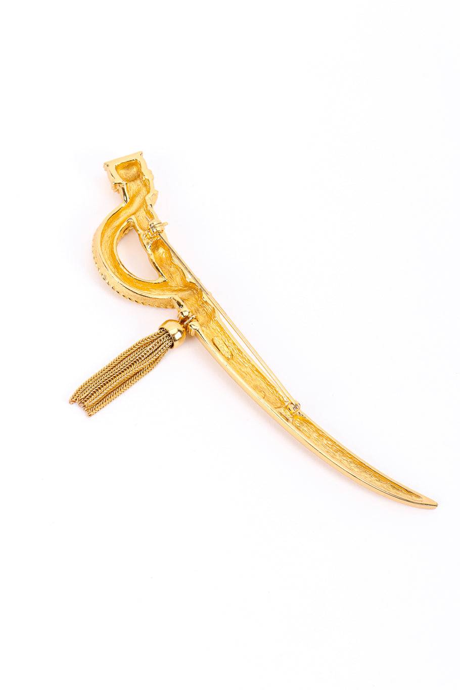 Vintage Christian Dior Saber Sword Brooch back @recessla