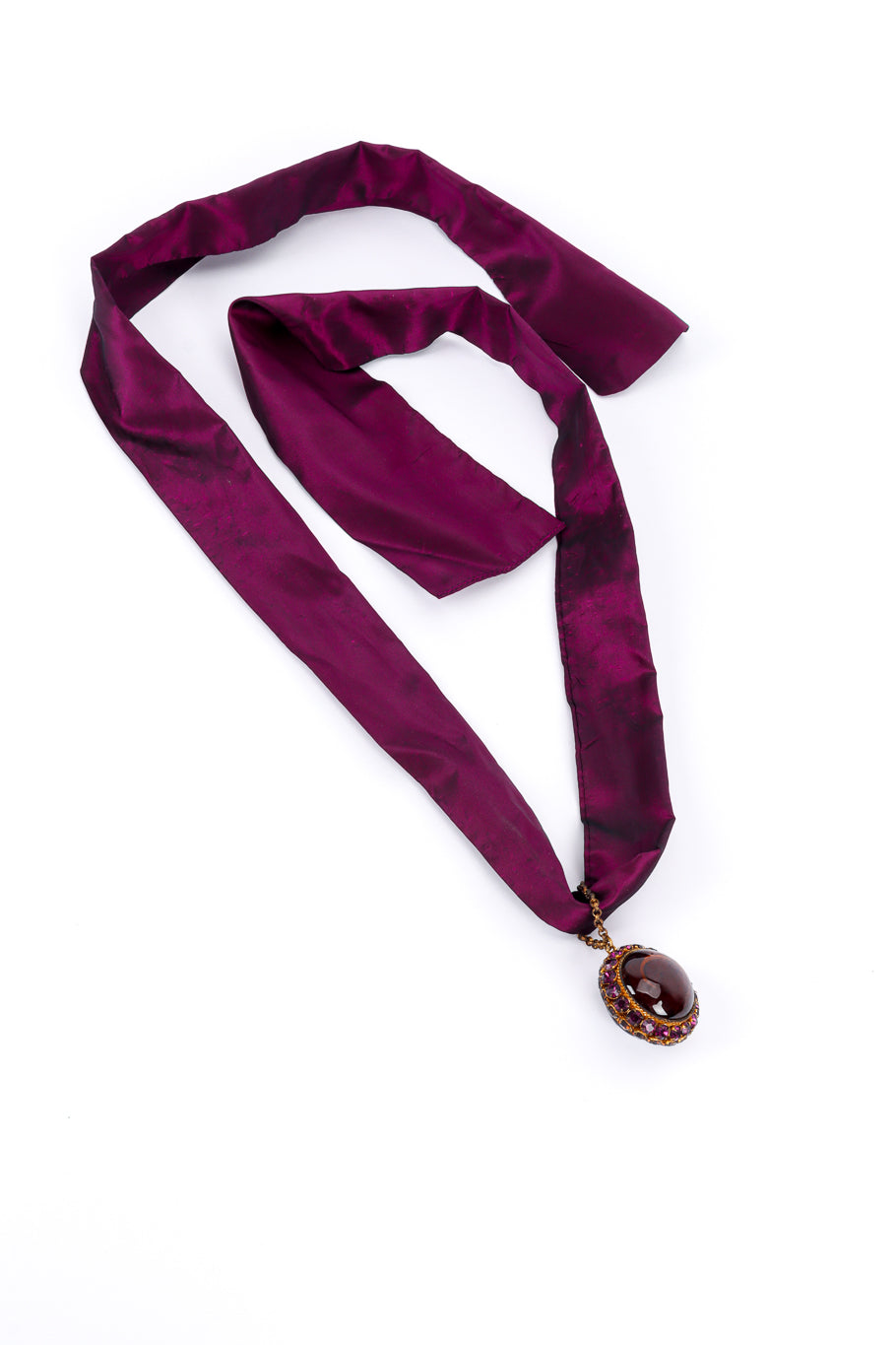 Vintage Dominique Aurientis Crystal Gripoix Necklace & Earrings Set ribbon extended @recessla