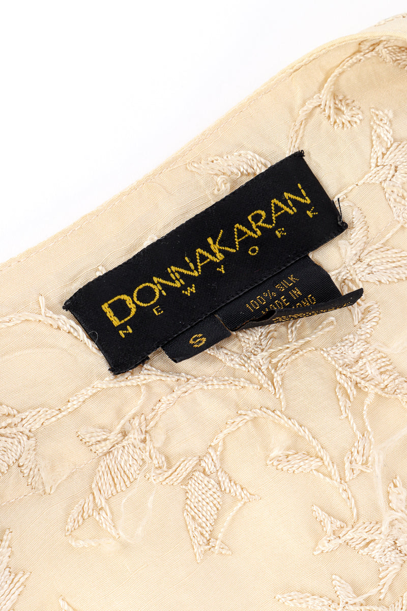 Vintage Donna Karan Embroidered Top & Pant Set top signature label @recess la