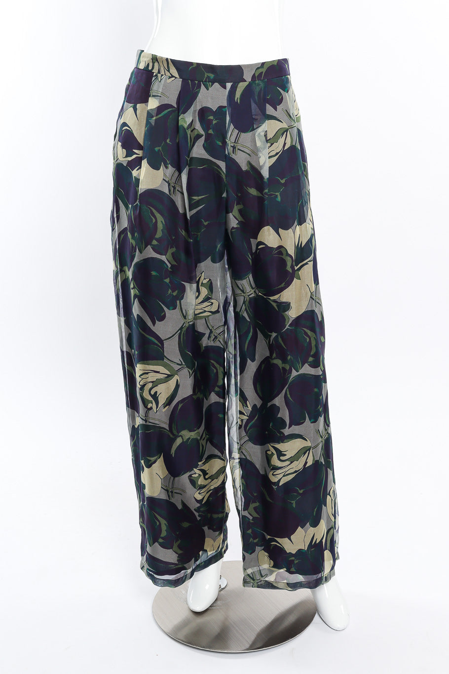 Dries Van Noten Floral Silk Lounge Pant front view on mannequin @Recessla