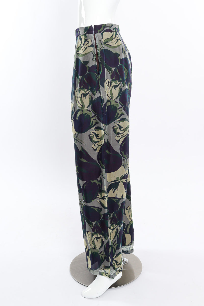 Dries Van Noten Floral Silk Lounge Pant side view on mannequin @Recessla