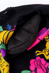Vintage Escada Magical Vibrant Circus Horse Print shoulder pad close up @Recess LA