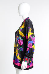 Vintage Escada Magical Vibrant Circus Horse Print side view on mannequin @Recess LA