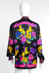 Vintage Escada Magical Vibrant Circus Horse Print back view on mannequin @Recess LA