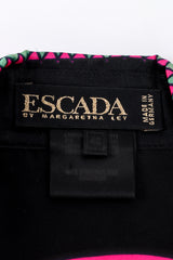 Vintage Escada Magical Vibrant Circus Horse Print label @Recess LA