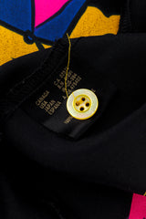 Vintage Escada Magical Vibrant Circus Horse Print item care label with spare button @Recess LA