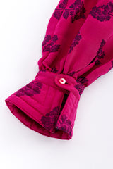Floral Quilted Dagger Collar Blouse by Escada quilted cuff detail underside @Recess LA