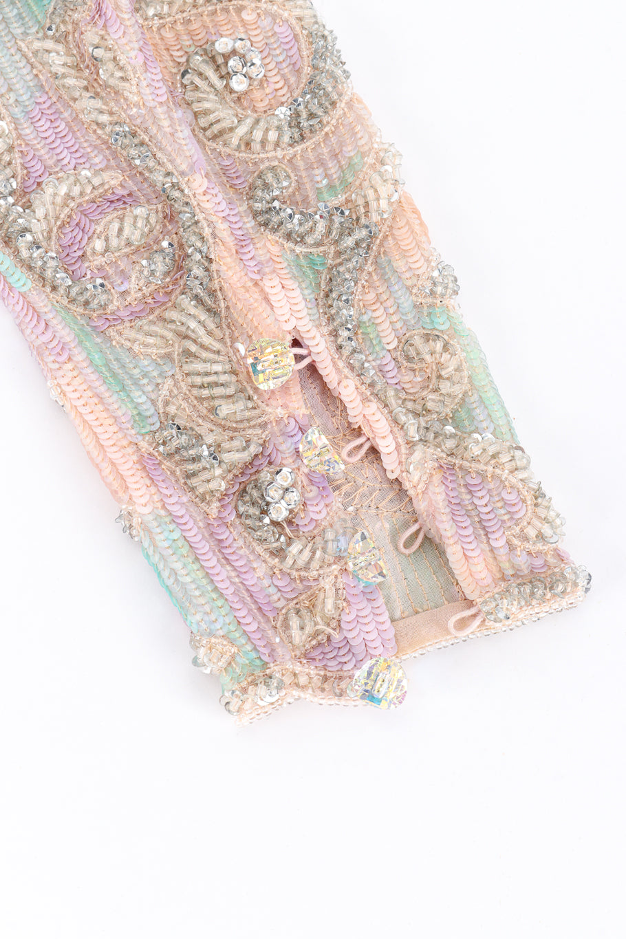 Pastel Fleur Beaded Gown by Escada button cuffs @recessla