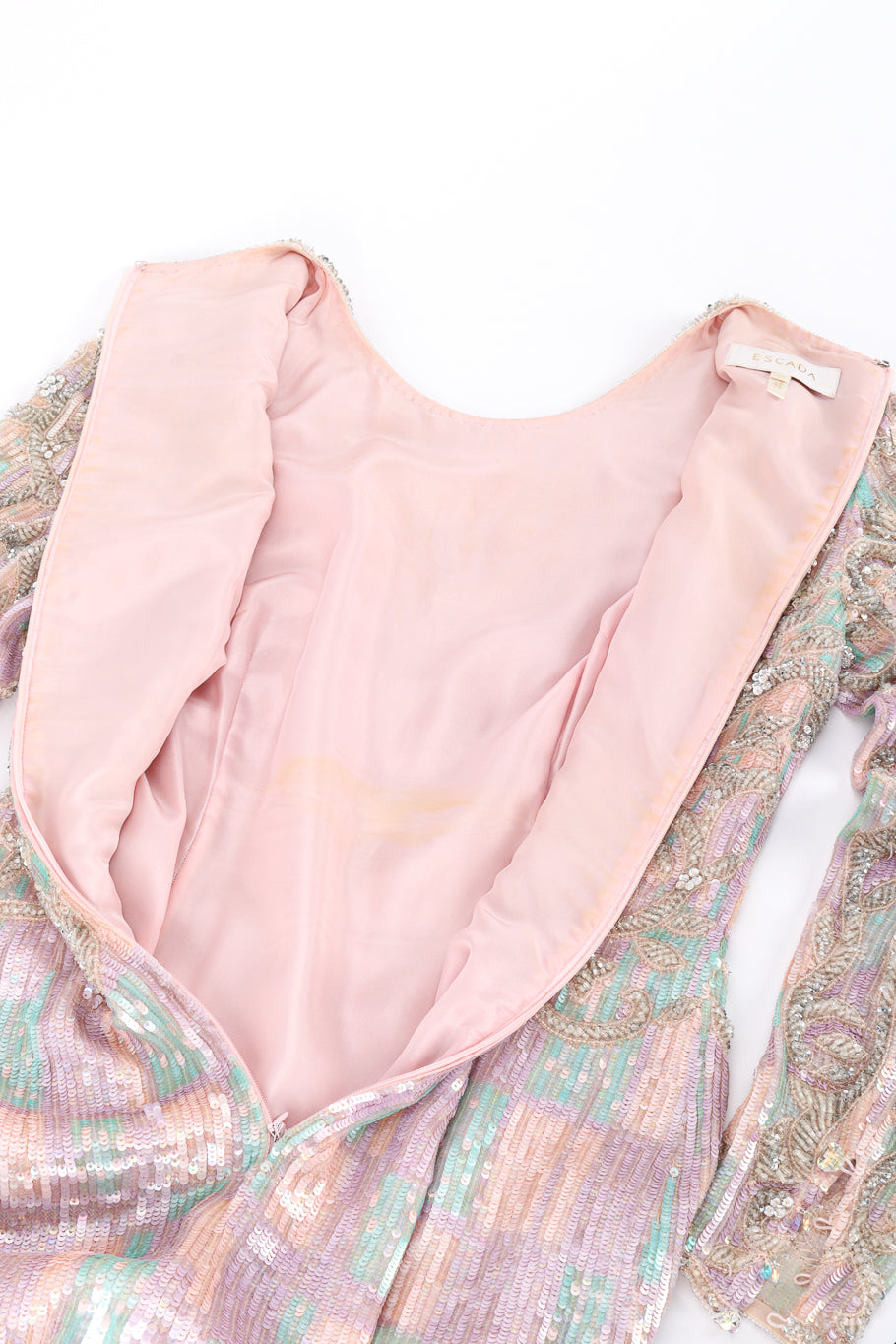 Pastel Fleur Beaded Gown by Escada back zipper @recessla