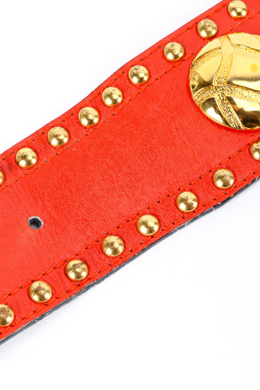 Vintage Escada Studded Charm Leather Belt wear to leather @recess la