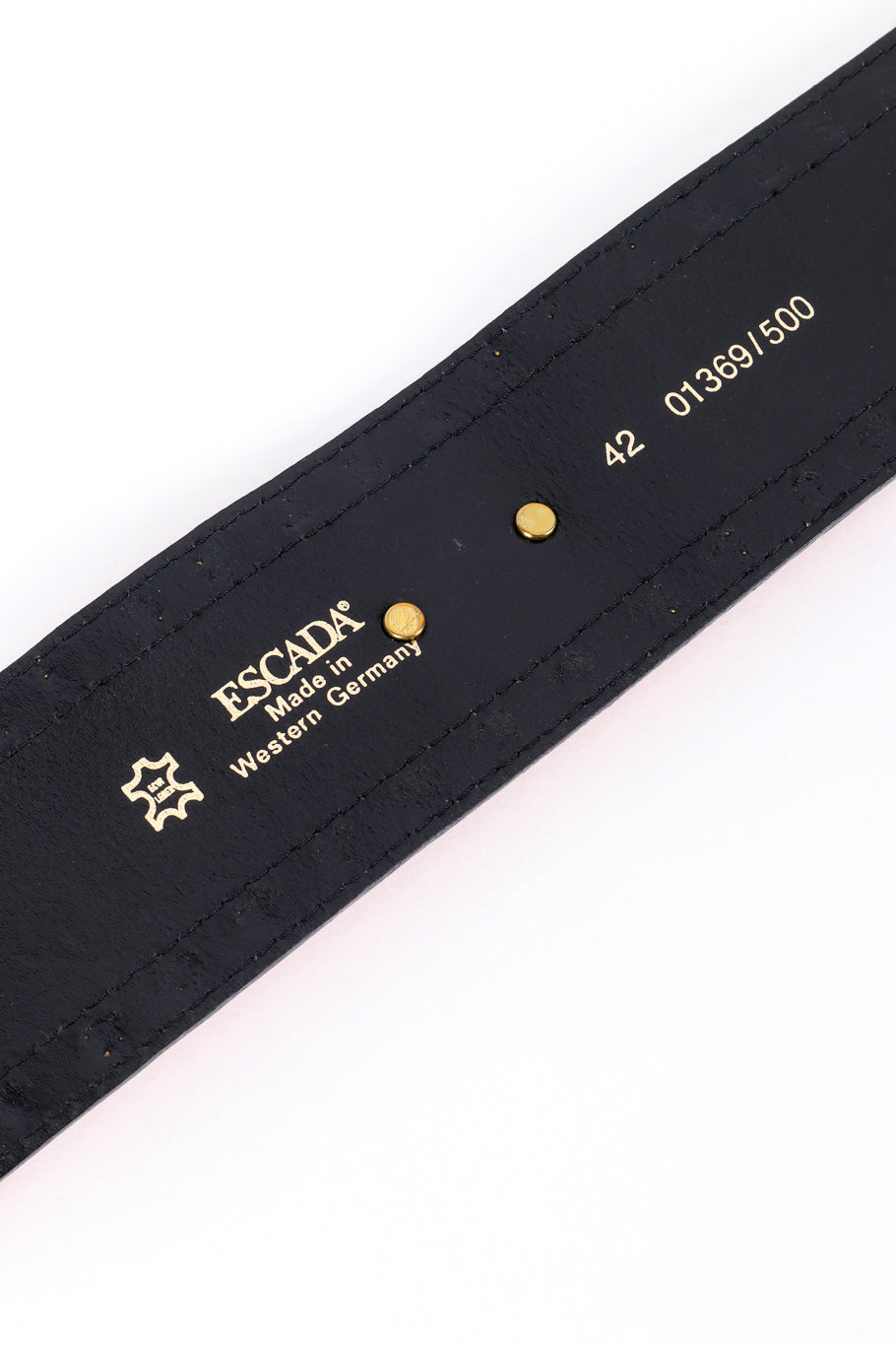 Vintage Escada Studded Charm Leather Belt signature @recess la