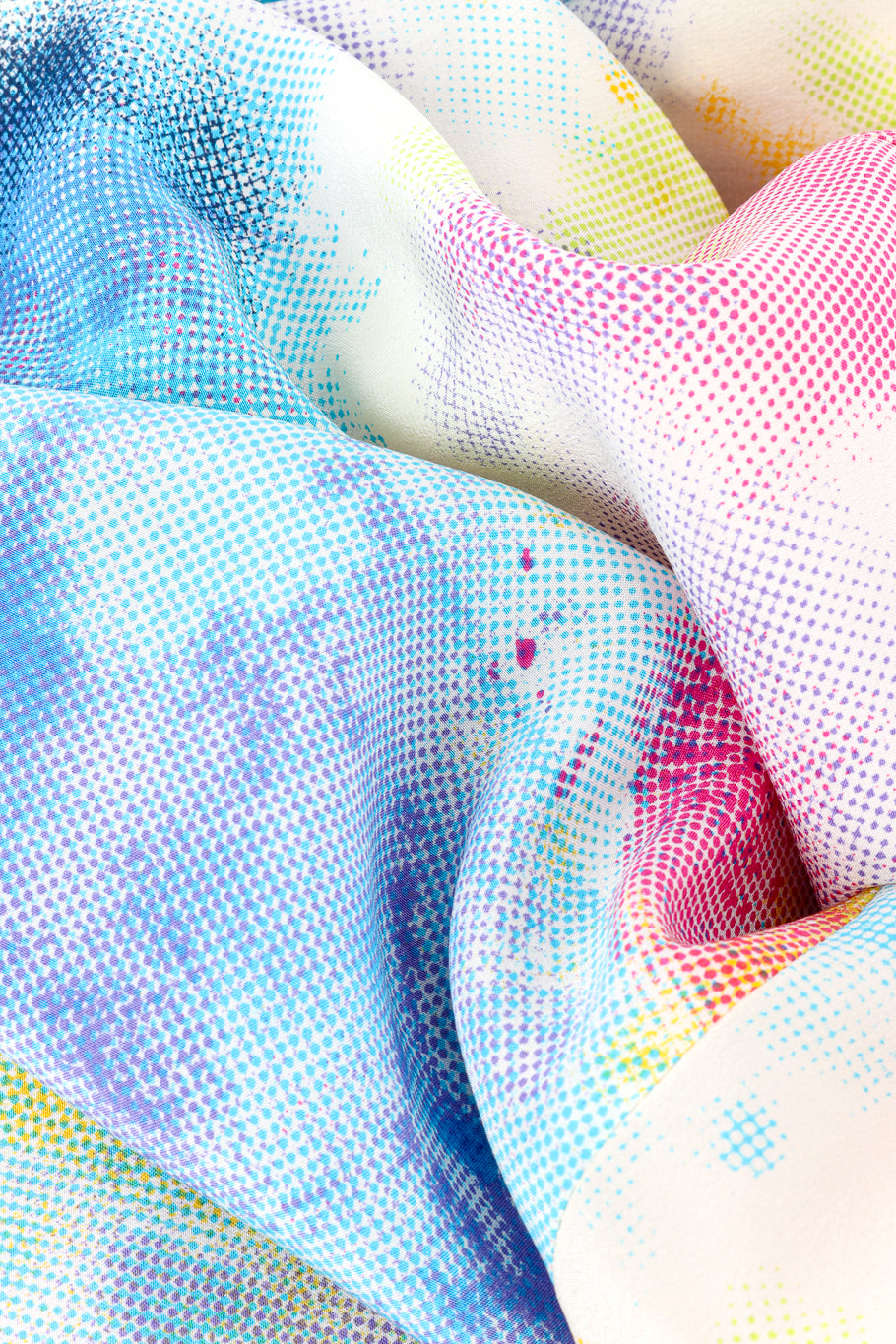 Vintage Escada Tie-Dye Mesh Pattern Printed Blouse close up pattern detail  @Recess LA