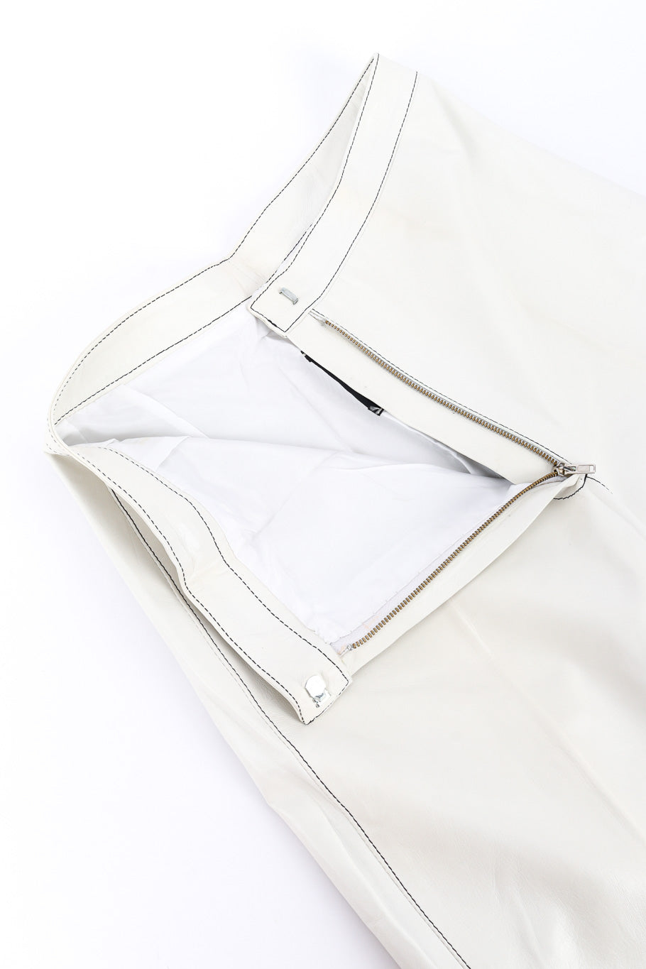 Vintage Estrella G Embroidered Leather Vest and Pant Set front view of pant unzipped @Recessla