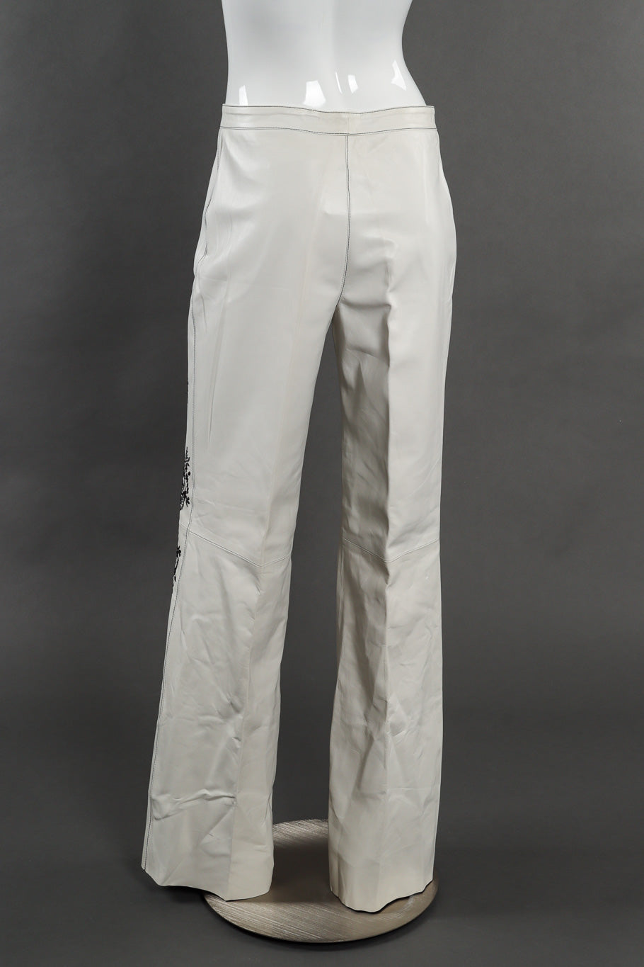 Vintage Estrella G Embroidered Leather Vest and Pant Set back view of pant on mannequin @Recessla
