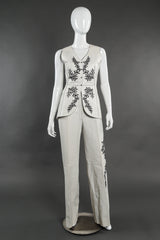 Vintage Estrella G Embroidered Leather Vest and Pant Set front view on mannequin @Recessla
