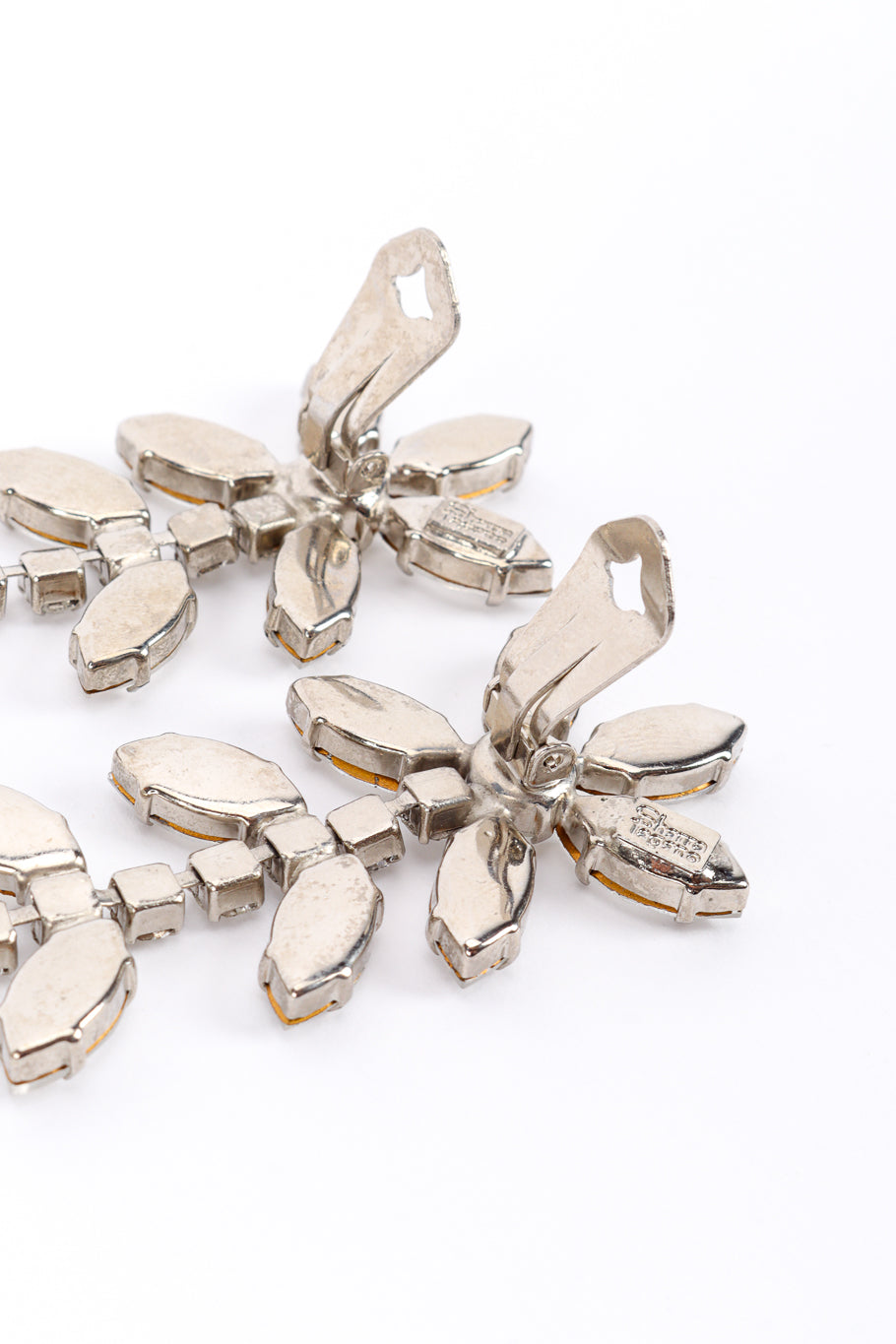 Vintage Sharra Pagano Crystal Marquis Flower Drop Earrings posts unhinged @recessla