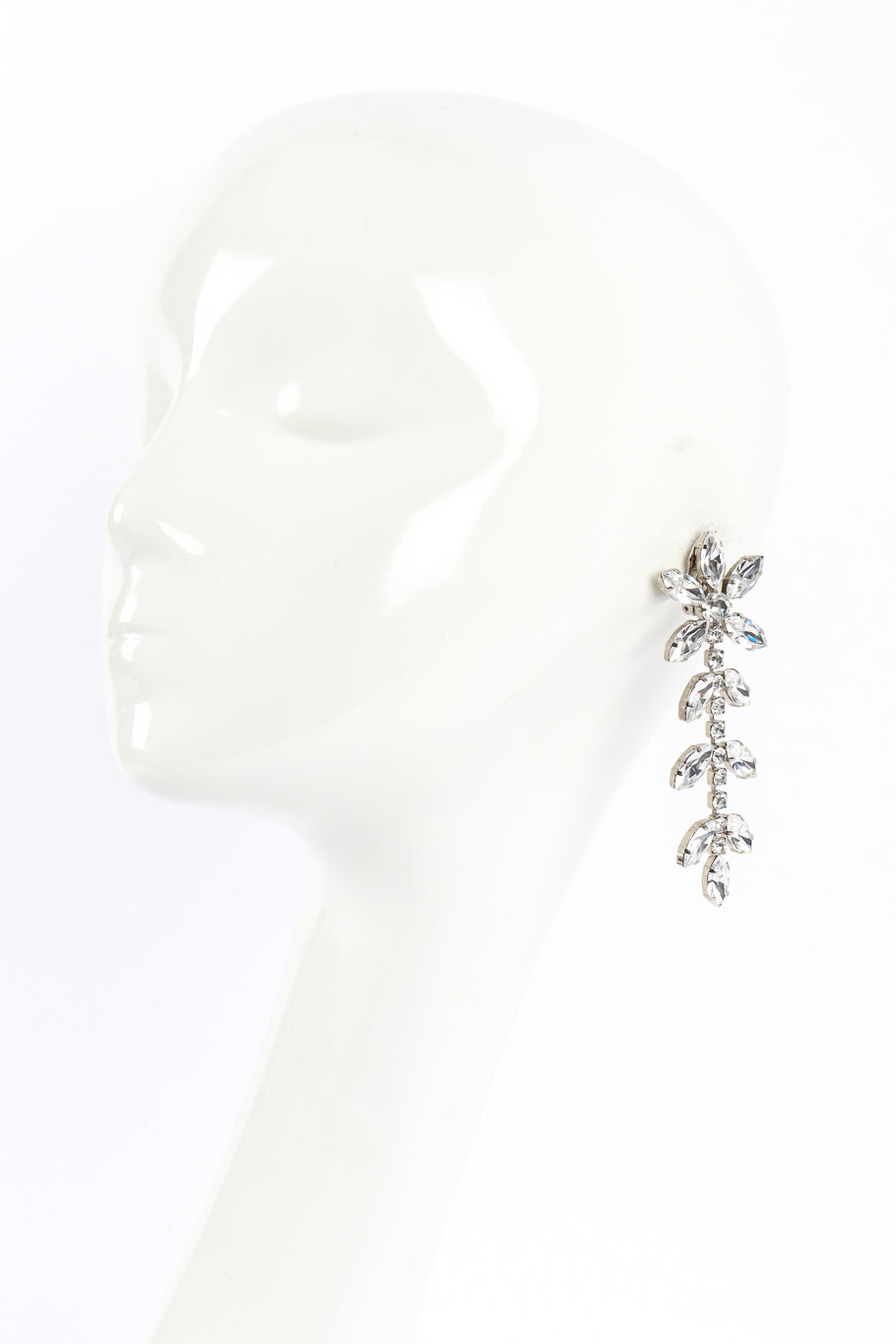 Vintage Sharra Pagano Crystal Marquis Flower Drop Earrings on mannequin @recessla