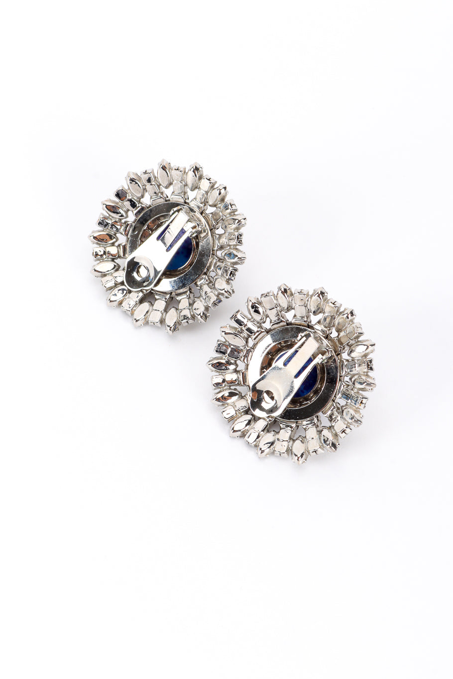 Vintage Crystal Cabochon Button Earrings back @recess la