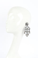 Vintage Crystal Flower Drop Earrings on mannequin @recess la