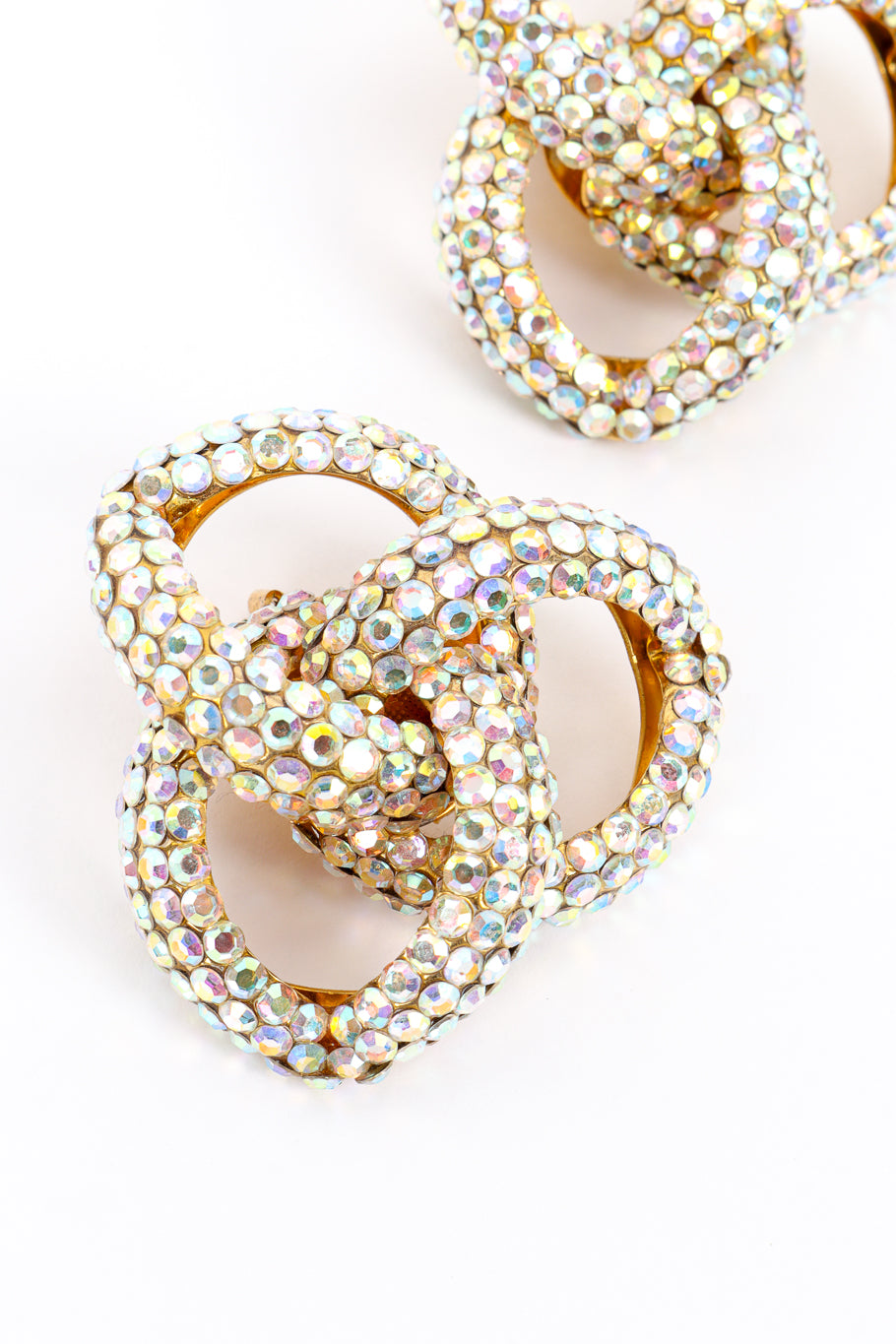Vintage Crystal Knot Earrings crystal closeup @recess la