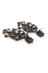 Vintage Crystal Flower Drop Earrings clips unfastened @recess la