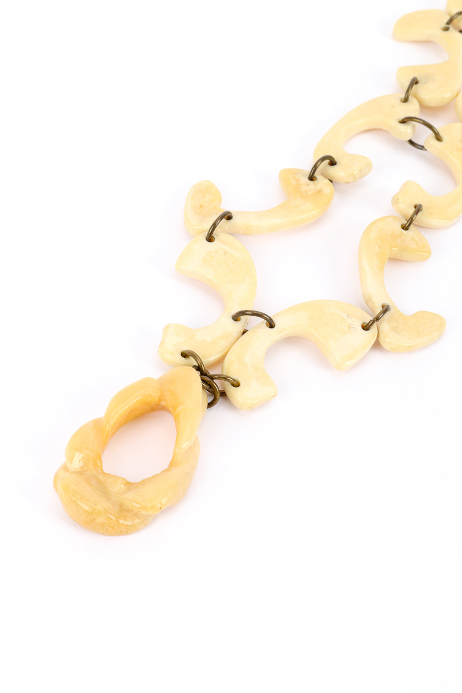 Vintage Elanomi Israel Bone Drop Necklace pendants closeup @recessla