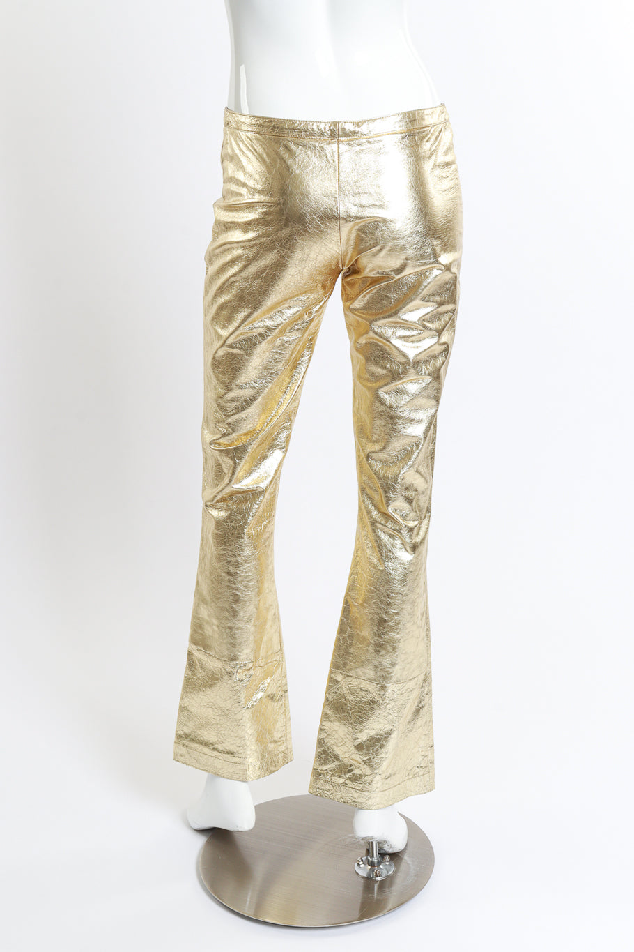 Vintage Elisabetta Rogiani Metallic Leather Pant back on mannequin @recess la