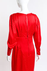 Vintage Emanuel Ungaro Silk Dot Fishtail Dress back on mannequin closeup @recess la
