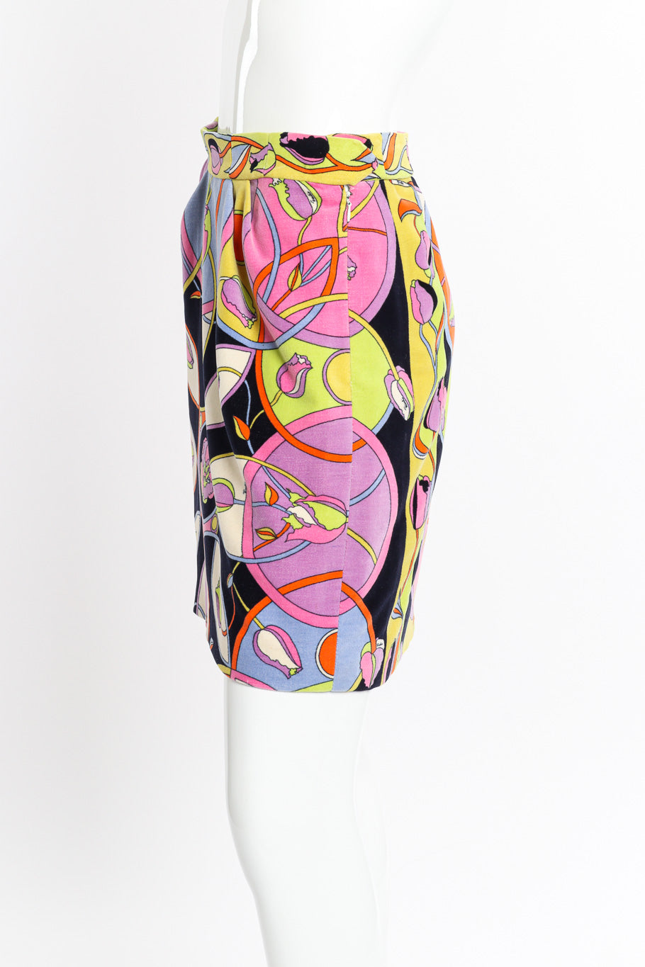Velvet Tulip Skirt by Pucci on mannequin side @recessla