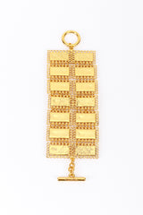 Vintage Oscar de la Renta Byzantine Plate Link Bracelet back extended @recess la