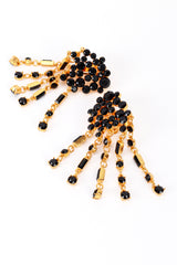 Vintage Oscar de la Renta Black Rhinestone Cluster Waterfall Earrings detail @recess la