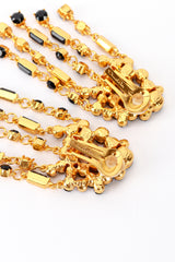 Vintage Oscar de la Renta Black Rhinestone Cluster Waterfall Earrings signature @recess la