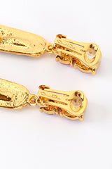 Vintage Oscar de la Renta Jeweled Brutalist Plate Drop Earrings signature @recess la