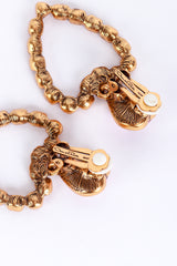 Oscar de la Renta Pink Crystal Heart Drop Earrings signature @recess la