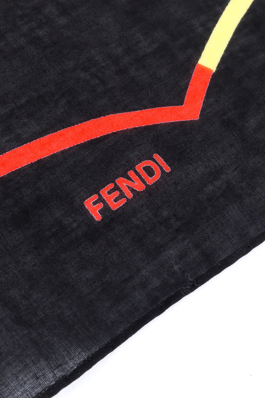 Vintage Fendi Fish Motif Cotton Scarf Fendi graphic closeup @Recessla