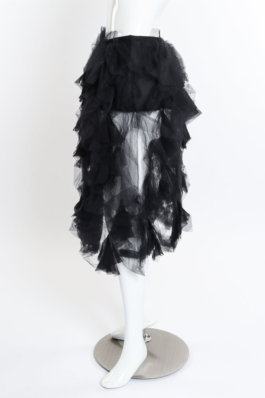Salvatore Ferragamo Ruched Tulle Skirt side on mannequin @recessla