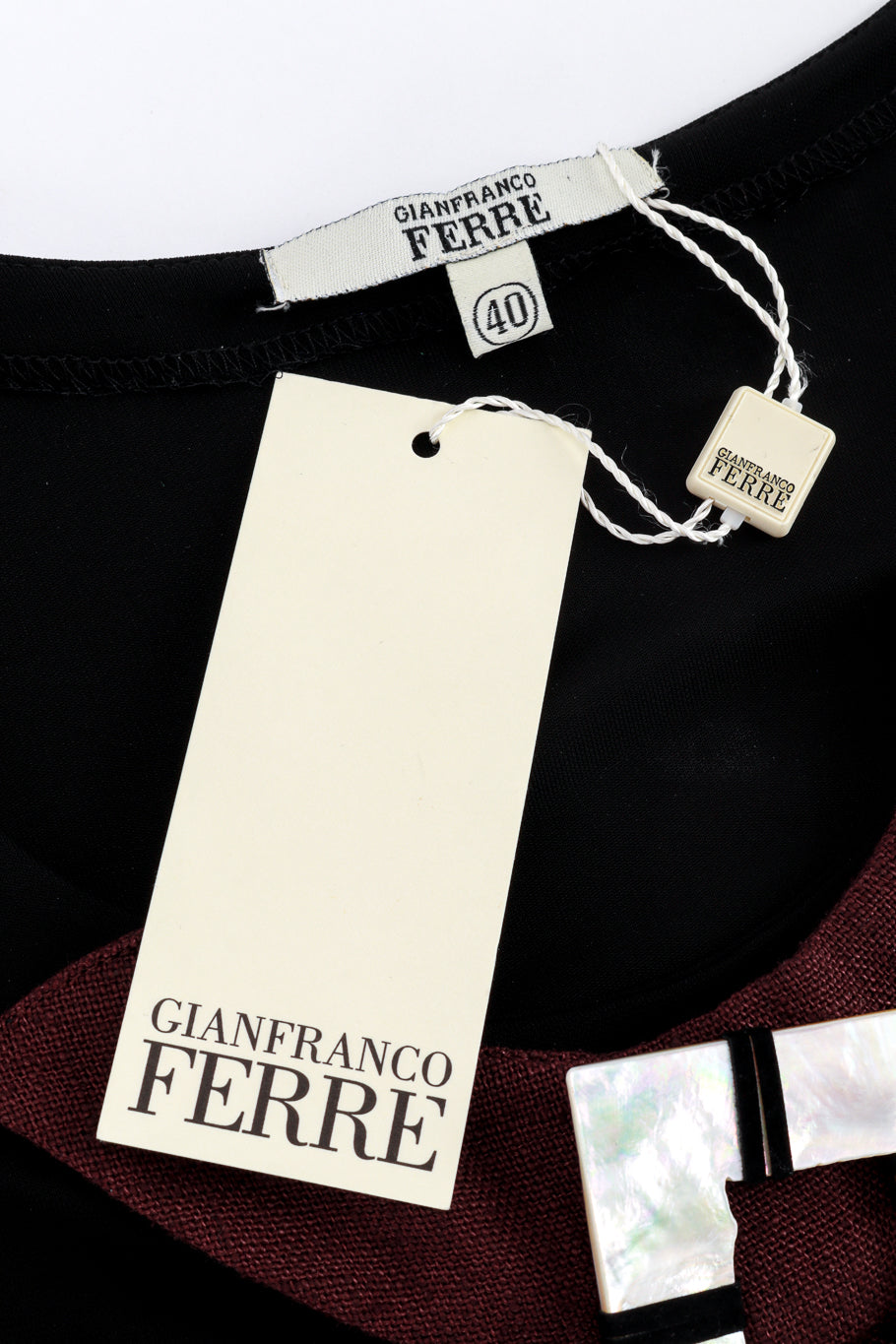 Mother of Pearl Harness Dress by by Gianfranco Ferre tag detail @RECESS LA. 