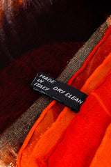 Vintage Gianfranco Ferre Silk Lamé Tiger Scarf origin tag closeup @recessla